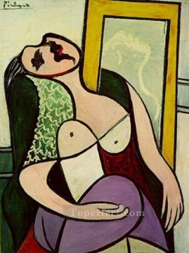 鏡を持った寝台車 マリー・テレーズ・ウォルター 1932年 キュビズム パブロ・ピカソ Oil Paintings
